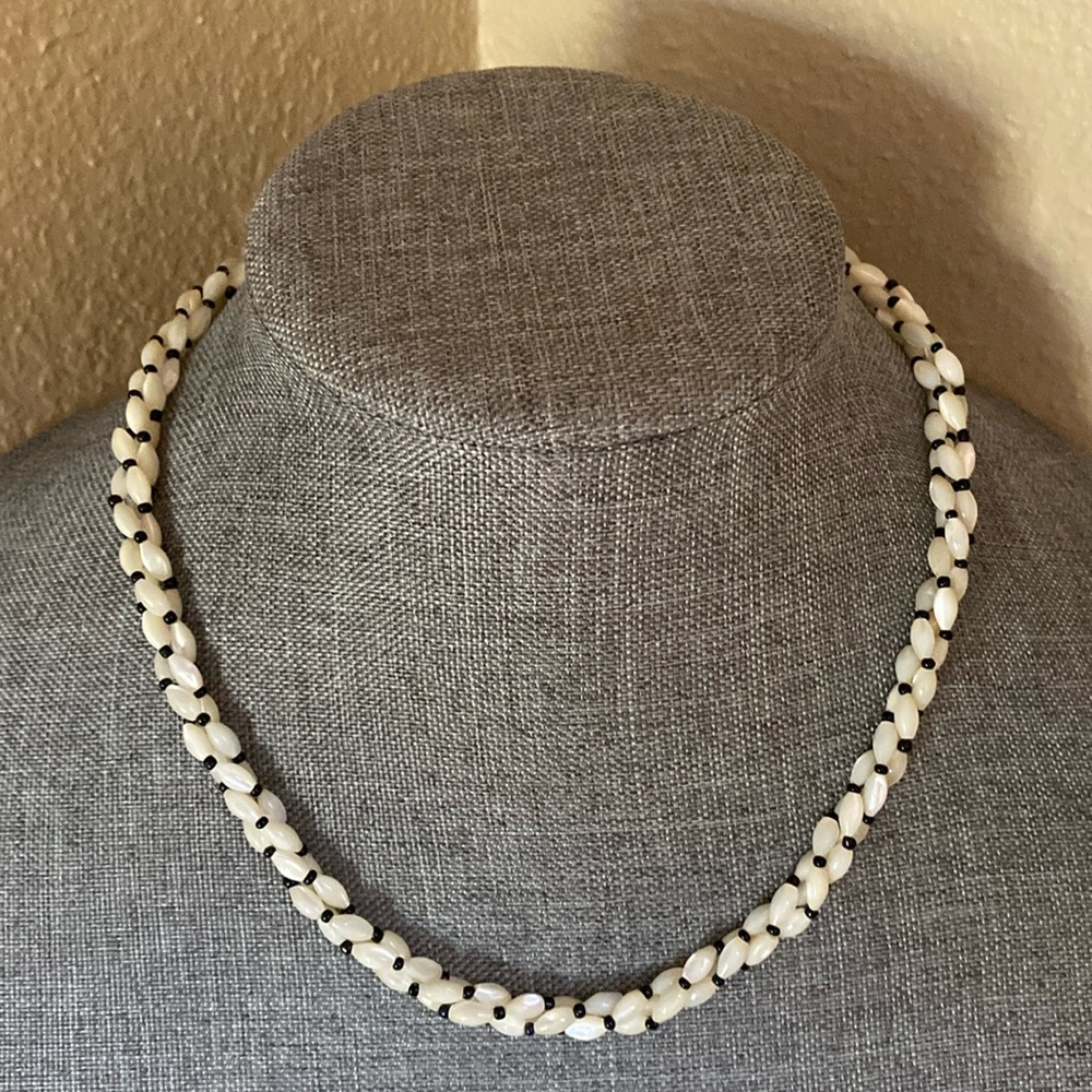 Vintage Triple Twist Mother of Pearl Necklace